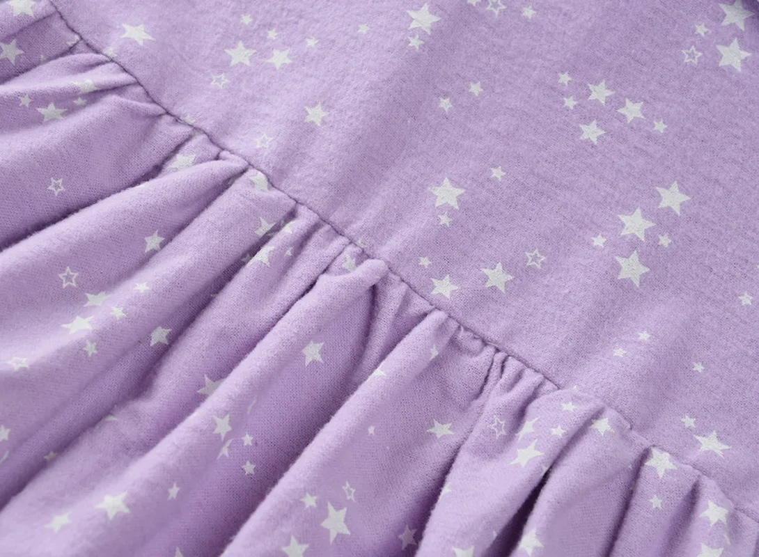 Cotton Princess School Children Clothes Little Stars Peter Pan Collar Long Sleeve 3-10Y Kids Dresses for Girls | Детская одежда и