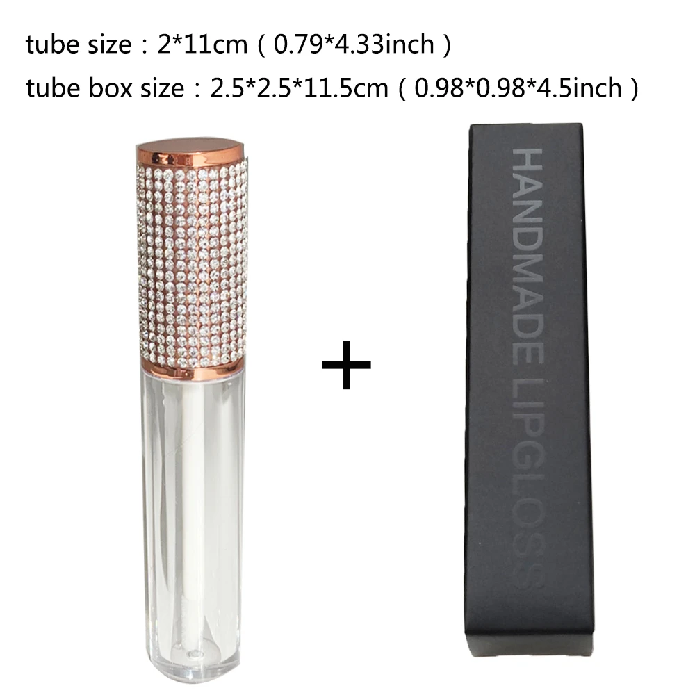 

10/25pcs wholesale Empty Round Lip Gloss Tube High Grade Clear Plastic Containers Filling Bottle And Lip Gloss Tube Box