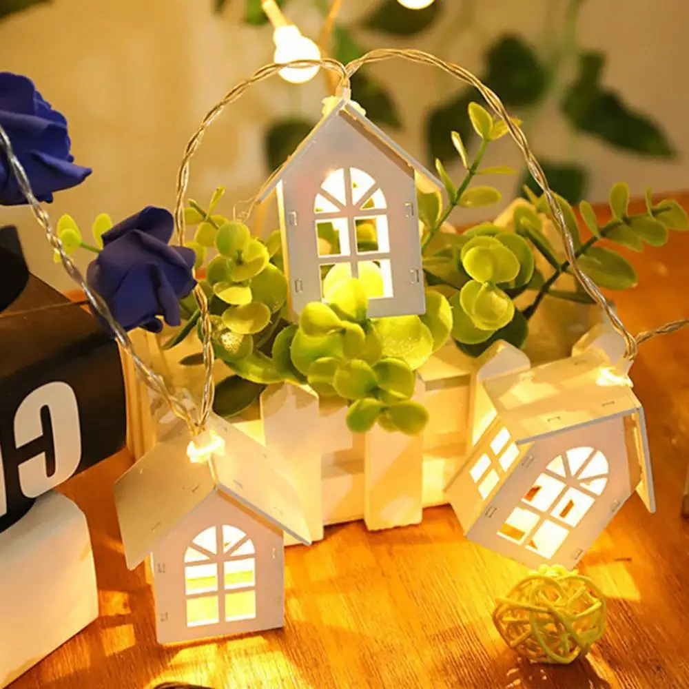 

2M Fairy Garland LED House shape String Lights Waterproof for Christmas Tree Wedding Home Indoor Decoration Battery Powered CD