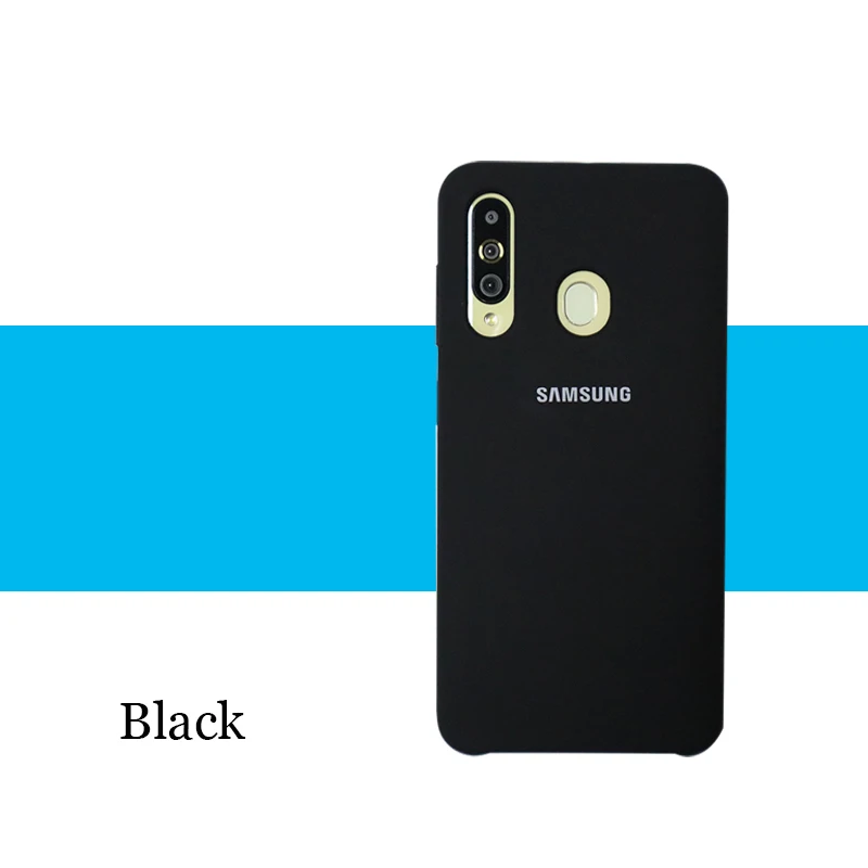 Black Чехол для samsung Galaxy A10 A30 A40 A50 A60 A70 A8S, жидкий силиконовый чехол, шелковистый мягкий на ощупь защитный чехол для задней панели - Цвет: Black