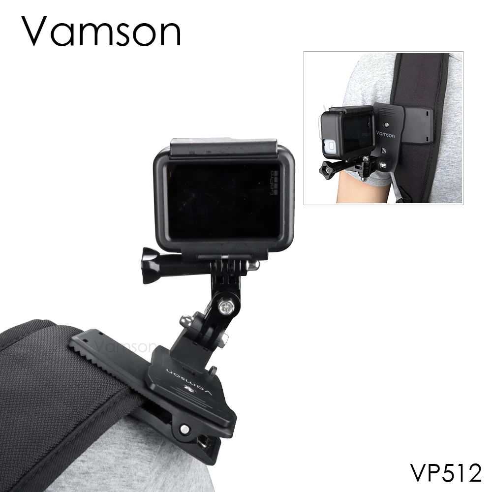 Vamson для GoPro Hero 7 6 5 4 Аксессуары Рюкзак зажим Крепление Yi 4K SJCAM eken DJI OSMO Action VP512|Чехлы