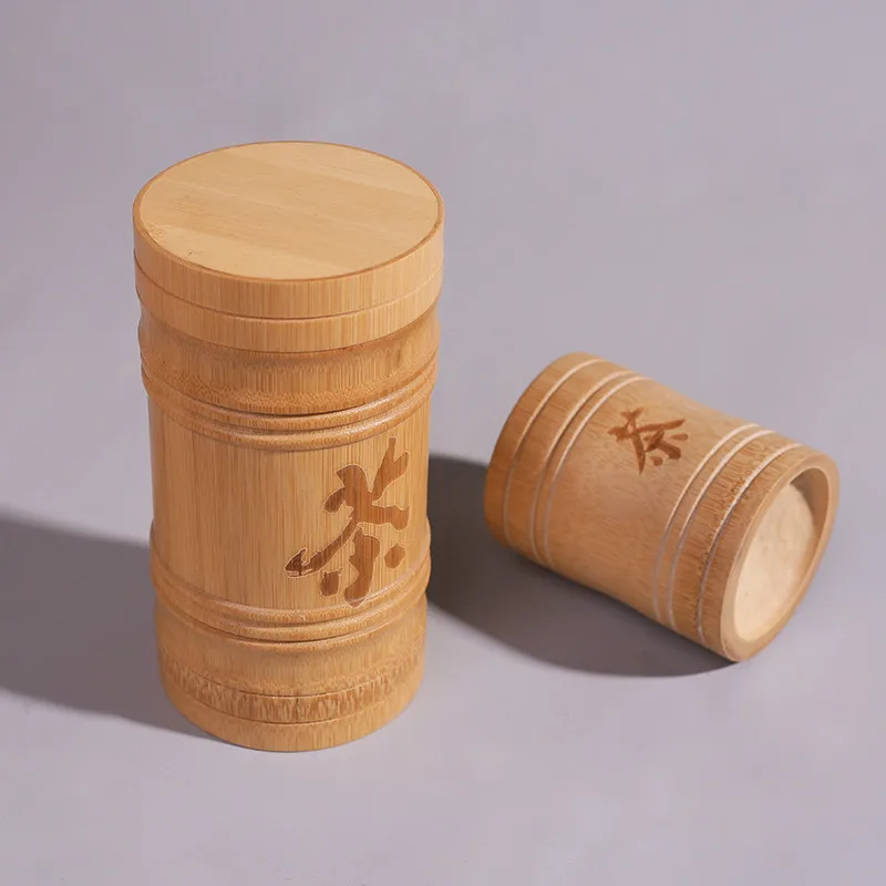 Бамбуковая банка для чая ручной работы кухонная специй герметичные банки