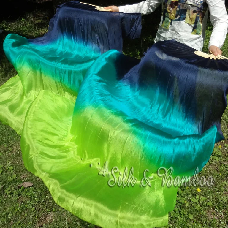 Сине-зеленый павлин-желто-зеленый 1 пара (1 шт. правой + слева) 5 м * 0 9 ручная роспись