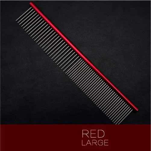 red Fenice Высококачественная Расческа для собак, расчески для волос, профессиональная стальная Расческа для стрижки собак, кошек, щетка для чистки - Цвет: red