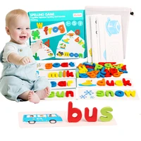 abc puzzle spell word game wooden jigsaw puzzle early education alphabet puzzle preschool children education baby toymontessori