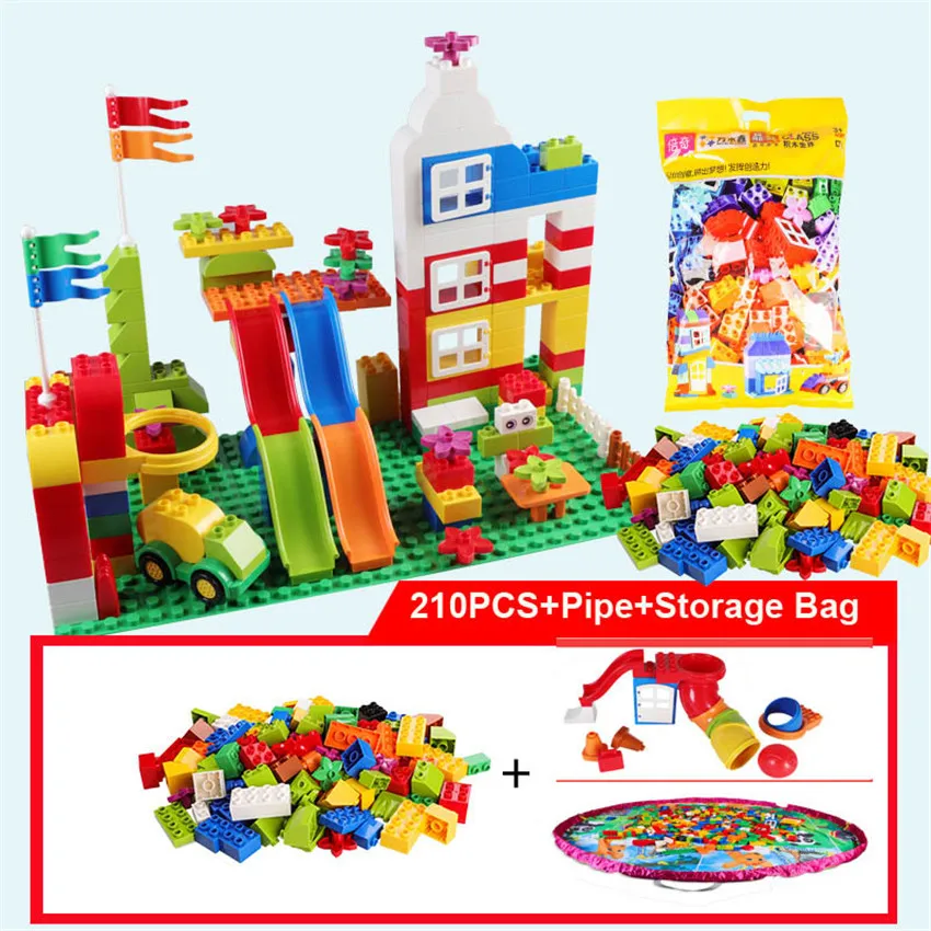 

72-260PCS Colorful Big Size Building Blocks Sticker Bulk Bricks With Figure Accessories Compatible Toys for Kids