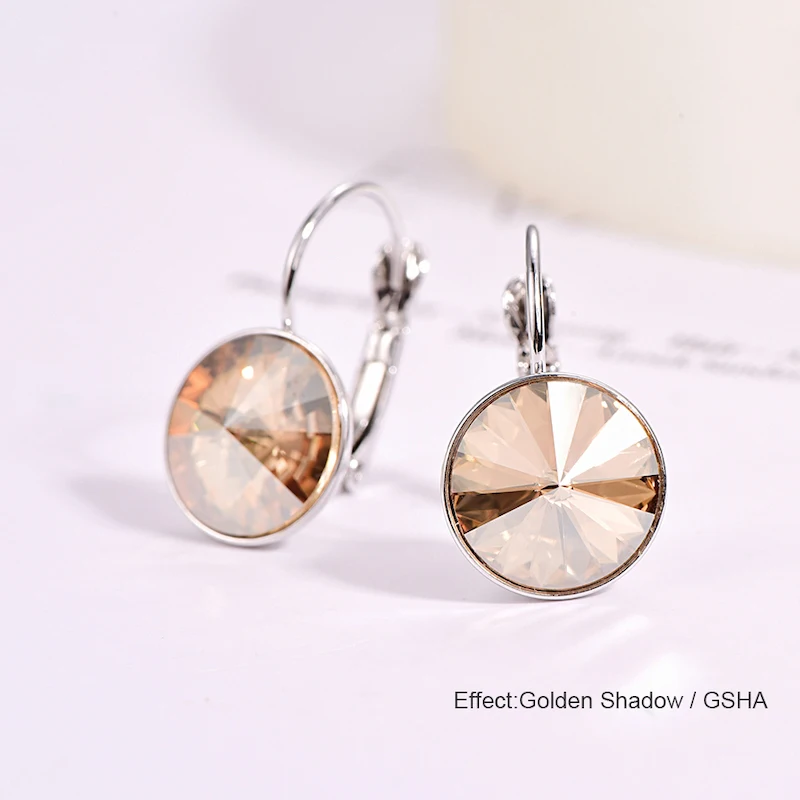 Висячие серьги с кристаллами Swarovski, новые модные висячие серьги, круглые женские серьги Bella, элегантные вечерние ювелирные изделия на свадьбу