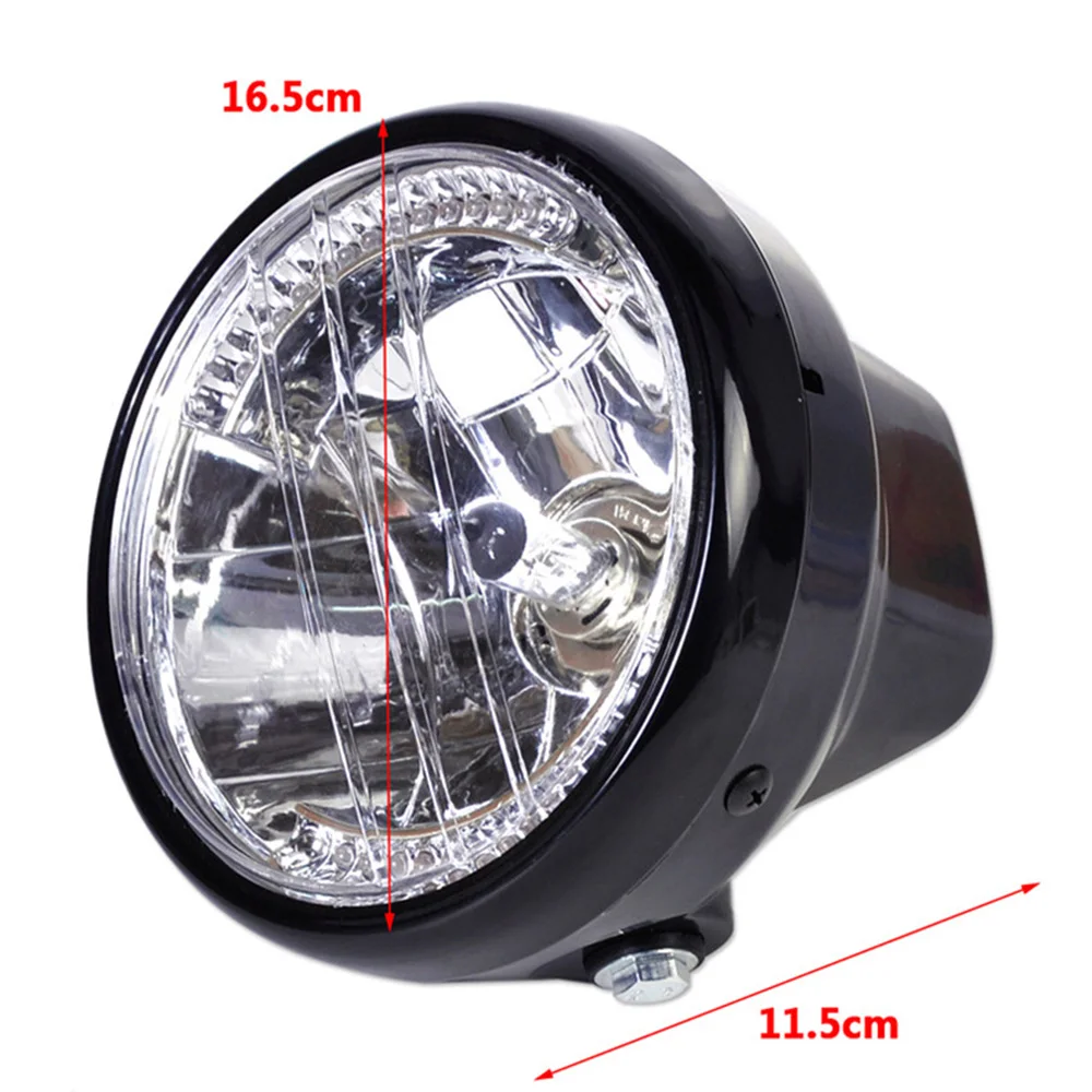 7 дюймов фара мотоцикла черная металлическая Ретро Янтарная галогенная