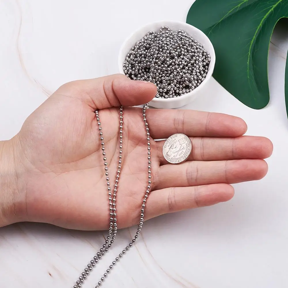 Декоративные цепочки из бисера шар нержавеющей стали 2 5 мм 316 цвет для ожерелья Diy