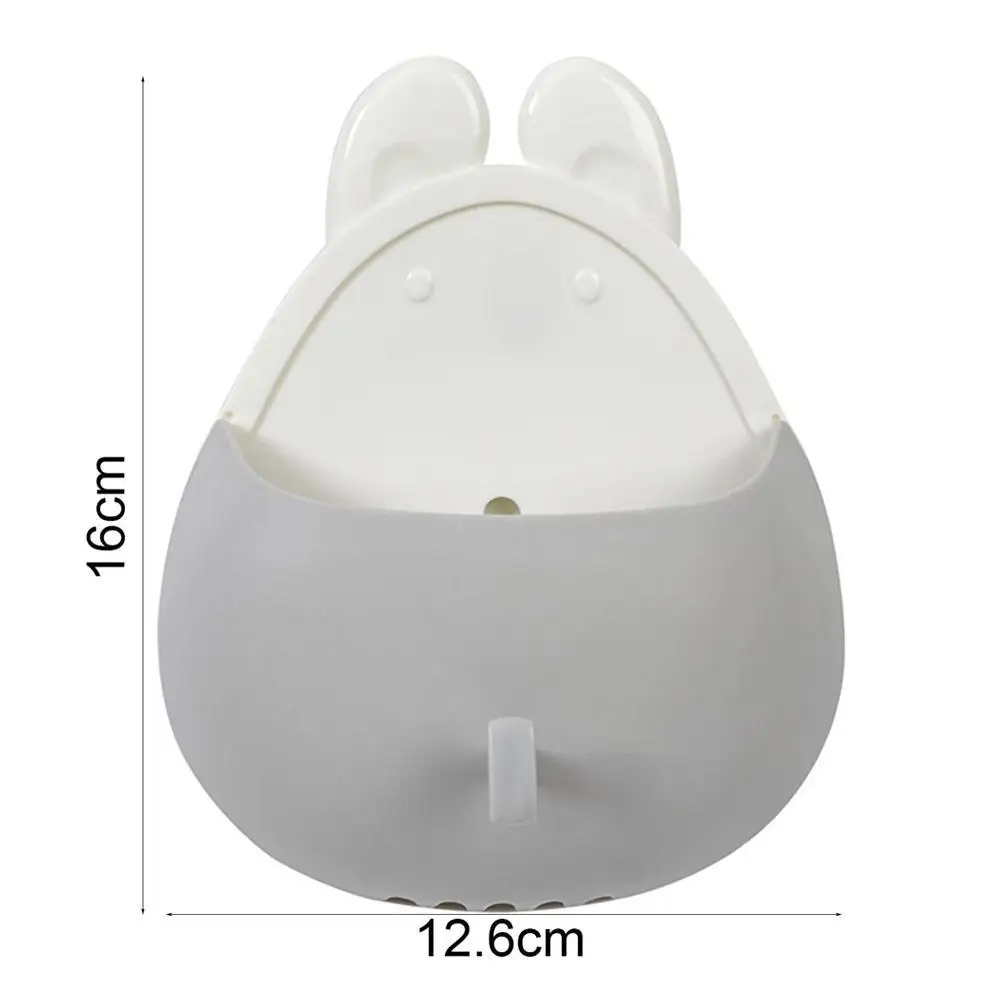 

Rabbit Shape Wall Hanging Shelf Drain Storage Box Bathroom Storage Organizer Toiletries Toothbrush Rack Cartoon Hooks