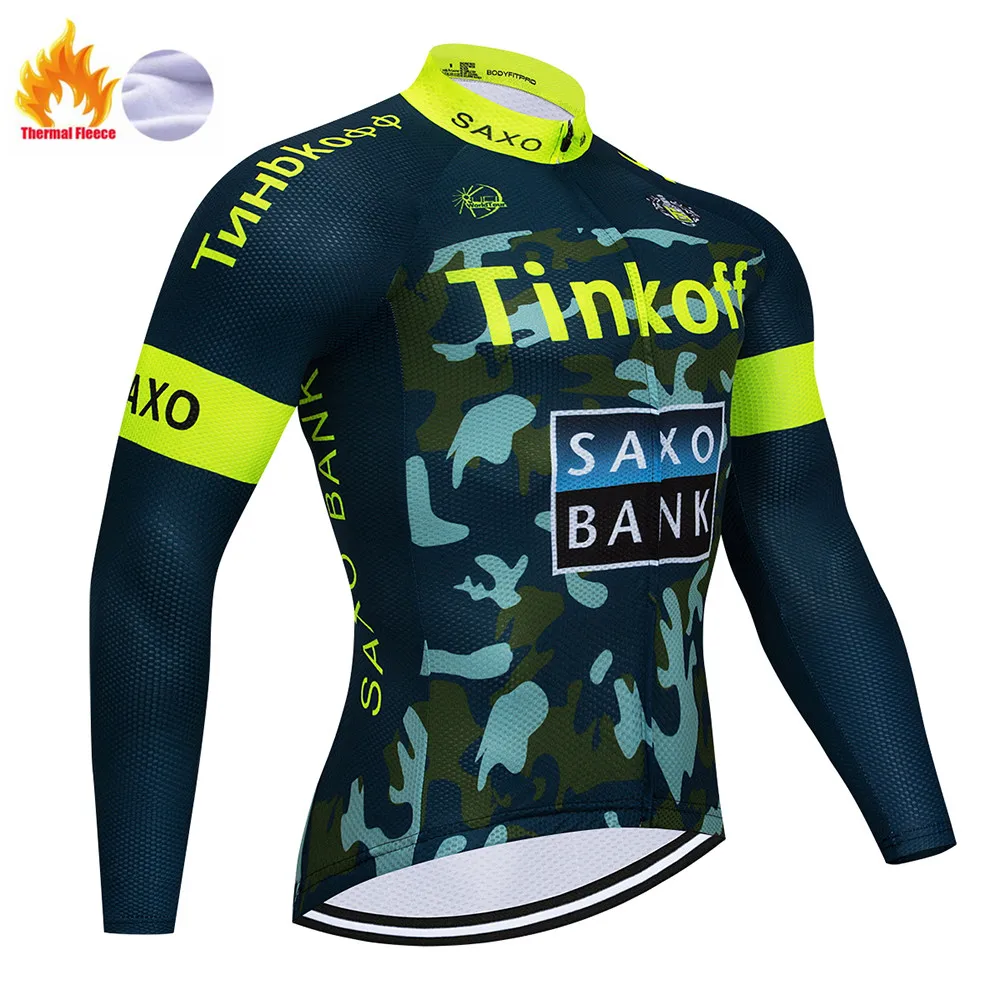 Tinkoff зимний комплект теплой флисовой велосипедной одежды Maillot Ropa Ciclismo Invierno MTB велосипедные майки спортивная одежда для велосипеда - Цвет: Winter jersey