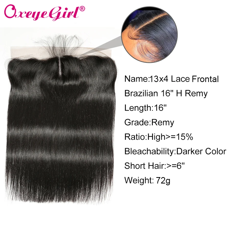 Прямые пучки волос с фронтальной бразильские волосы закрытием плетение кружева