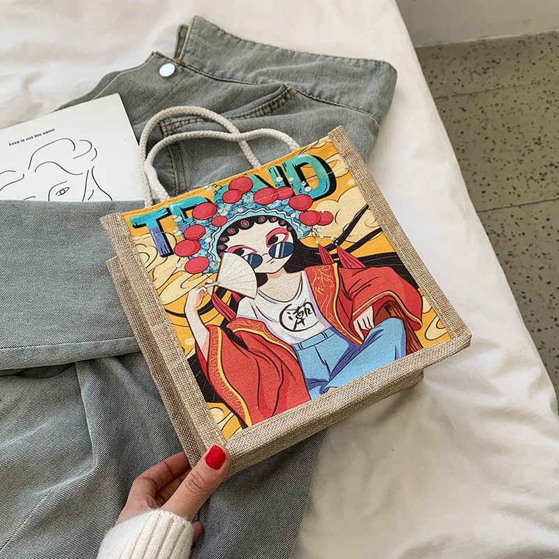 

Cartoon Print Bucket Bags Women Designer Handbags High Quality Small Ladies Hand Bags Designer Bag Large Capacity Casual Tote