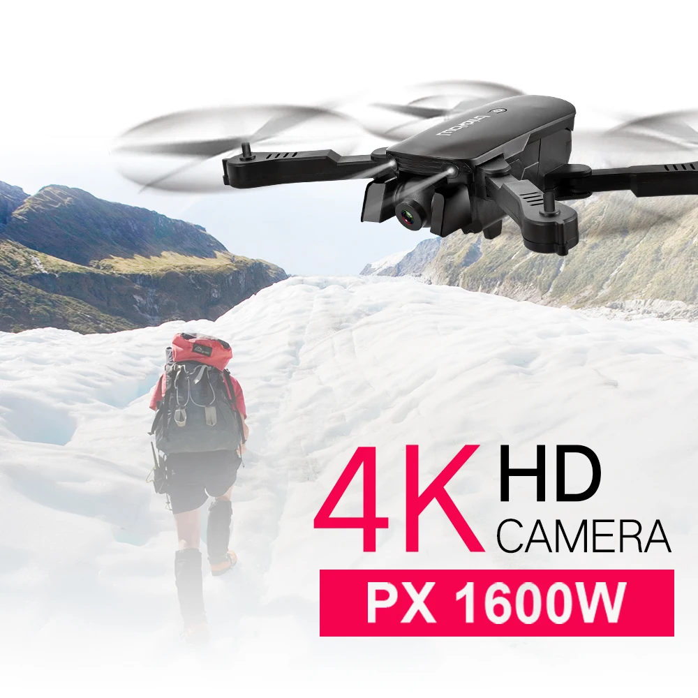 Квадрокоптер R8 с широкоугольной HD камерой 4K 1080P Wi Fi FPV и оптическим
