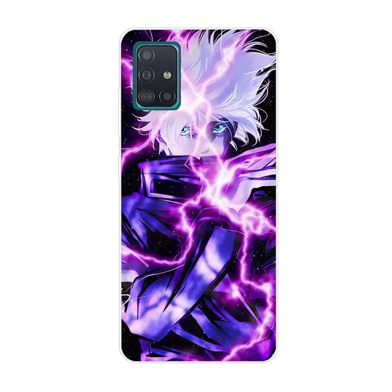 

Jujutsu Kaisen Satoru Gojo anime Phone Case For Clear-Samsung S5 S6 S7 S8 S9 S10 S20 S21 Edge Plus E Fe Lite Fundas Cover