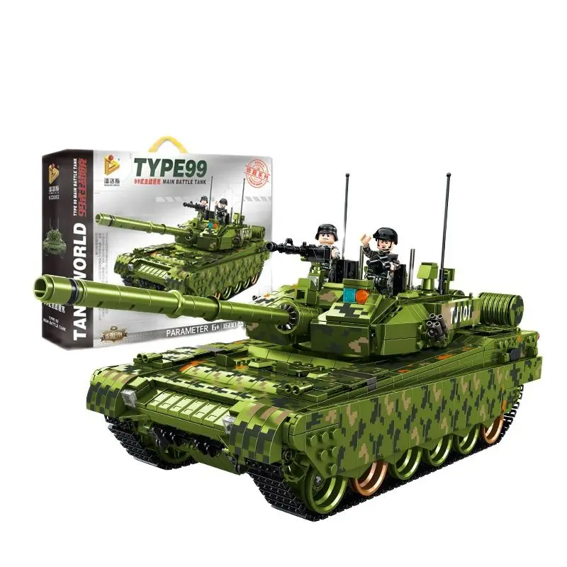 

PLS632002 Военная серия 99 основной боевой танк вставка и сборка Детский пазл маленькие частицы строительные блоки подарок