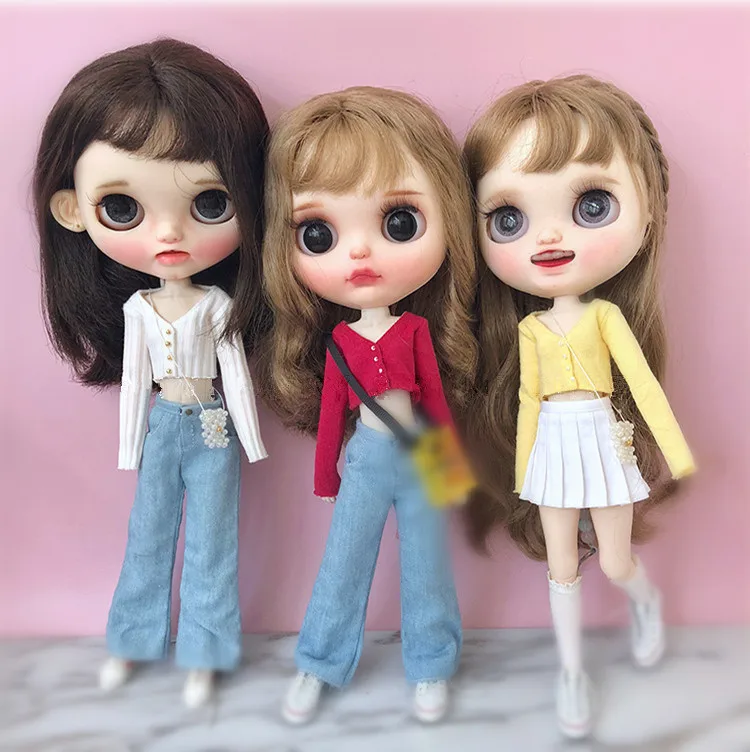 Новые кукла 1/6 брюки blyth клетчатая рубашка ob24 сумка кукольный наряд(Fit blyth, ob24, pullip, azone, licca, ICY, кукла 1/6