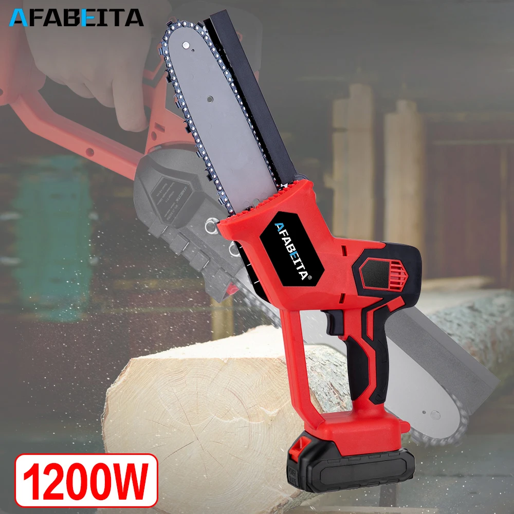 1200 Вт Мини Беспроводная Электрическая цепная пила 8 дюймов Ручная обрезка для