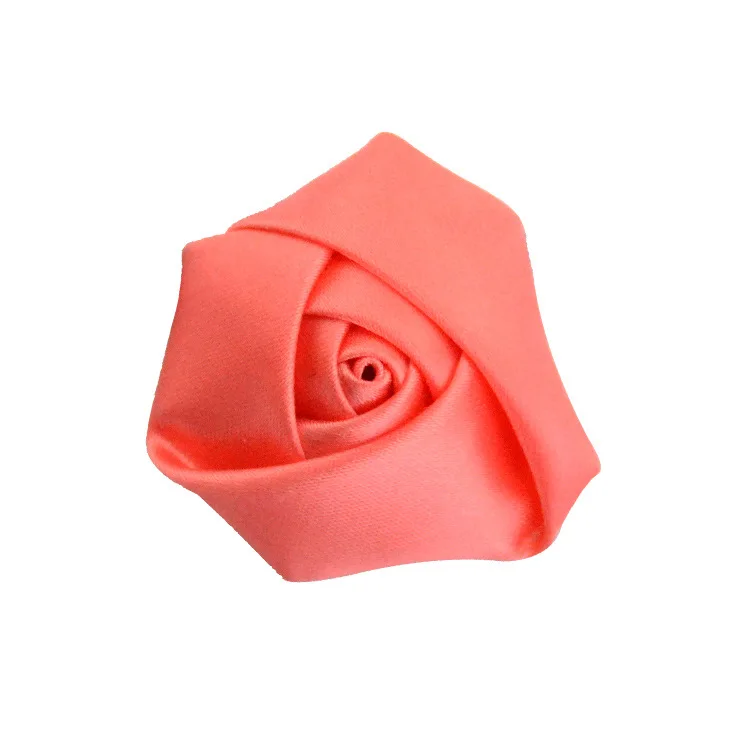 Watermelon Red 10 шт./лот размер 3,5 см лента Роза атласная роза ручной работы ленты цветы материал для изготовления свадебного букета аксессуары для цветов - Цвет: Watermelon Red