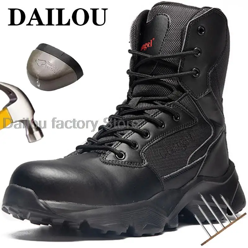 

Winter Safety Boots Steel Toe Men Boots Work Shoes Sneakers Military Boots Anti-smashing Man Safety Shoes Light Security Boots