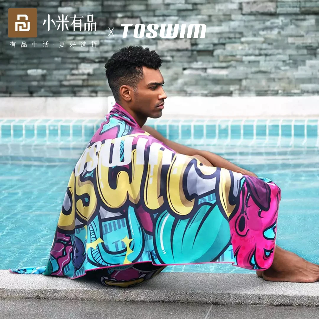 

Спортивное Полотенце YouPin из микрофибры, быстросохнущее антибактериальное пляжное полотенце для плавания, креативное банное полотенце для ...