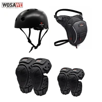 wosawe unisex mtb bike helmet outdoor sports protective gear suit motocross racing knee elbow pads helmet protector waist bag