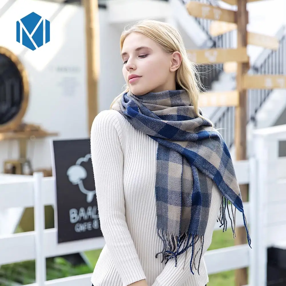 180*35 см новые Заказные зимние теплые шарфы с кисточками клетчатая шаль