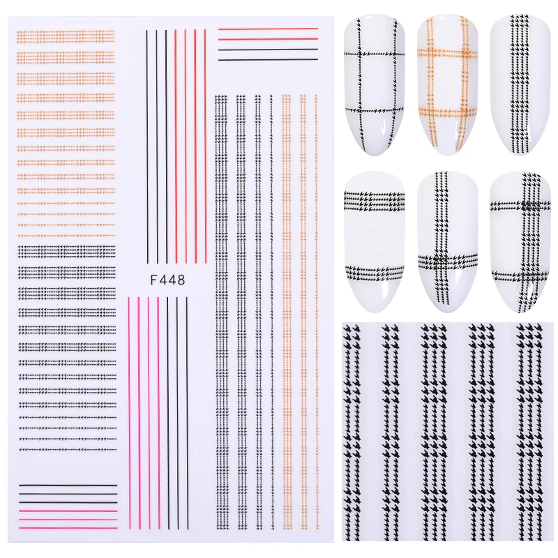 1 шт. полосатая Форма 3D наклейки для дизайна ногтей переводные DIY Дизайн