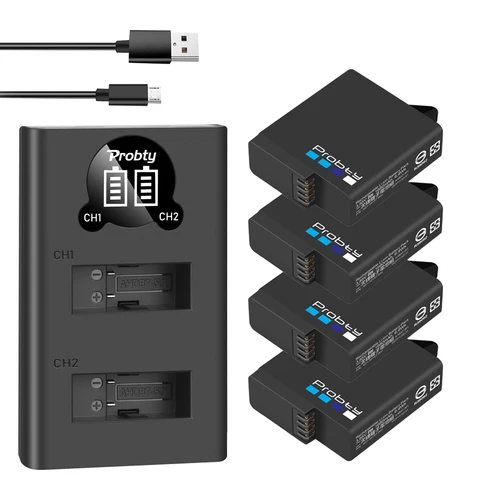 Аккумулятор 1680 мАч для GoPro Hero5 Hero6 Hero7 черный probty