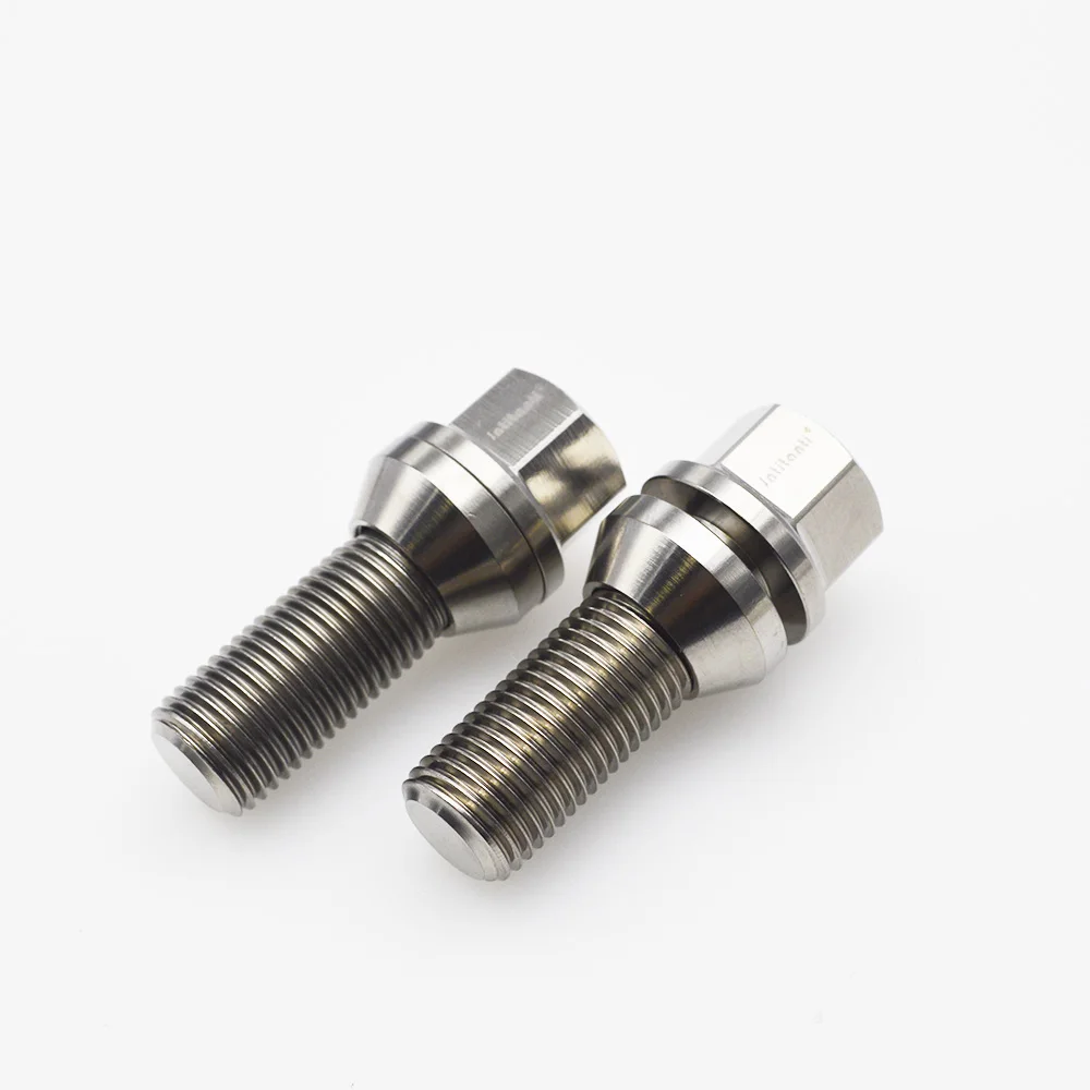 

Jntitanti Gr5 Titanium auto parts wheel lug bolt hub bolt with free cone washer M14*1.5*35mm