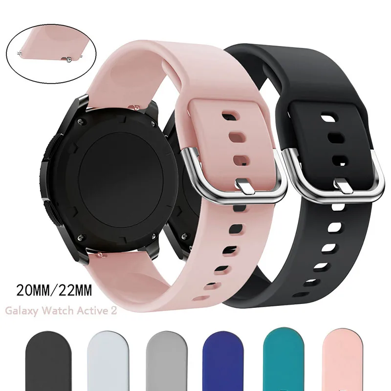 

20mm 22mm Watch Strap For Samsung Galaxy Watch 4 Active 2 40mm 44mm Band sport Strap bracelet for samsung galaxy watch 42mm 46mm
