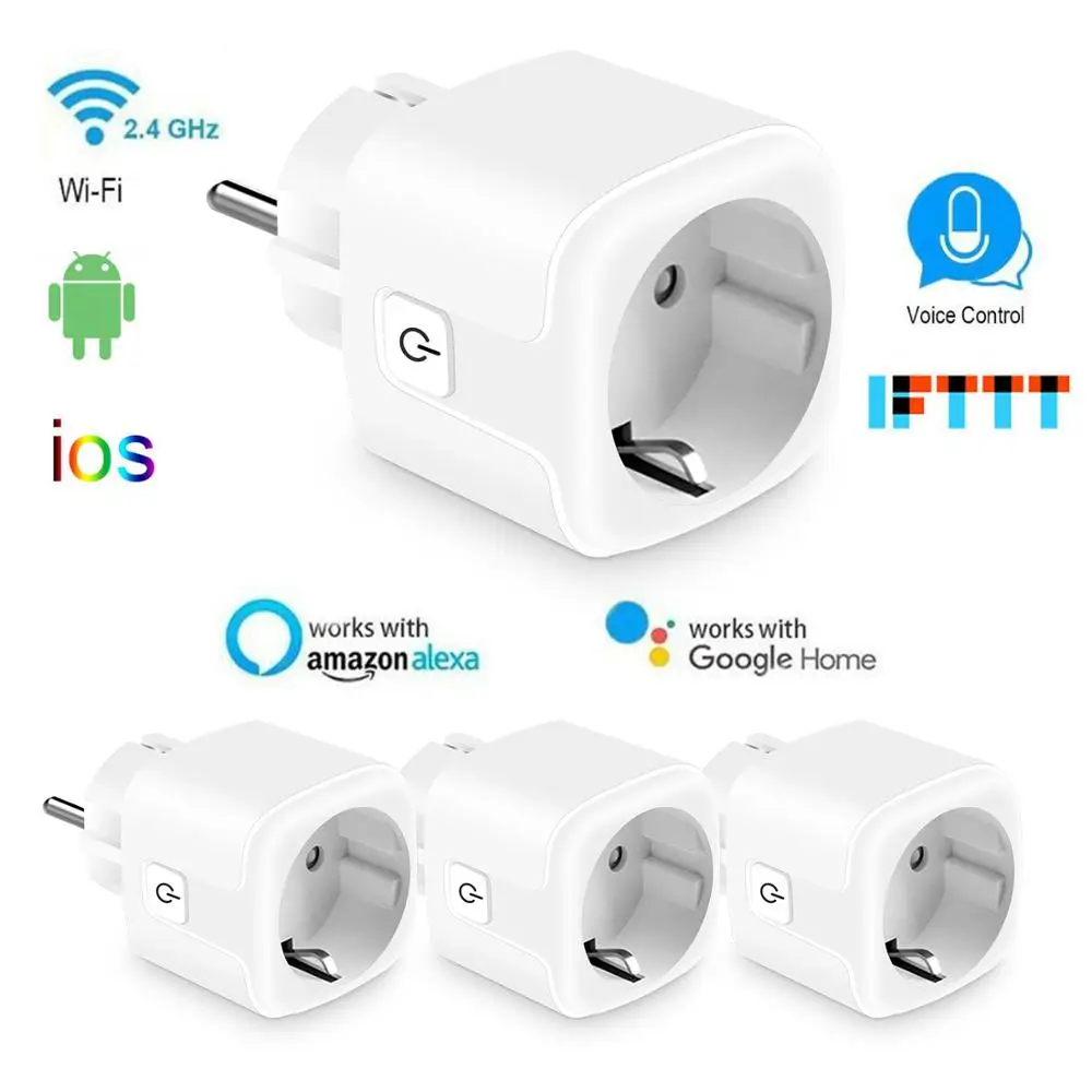 WiFi Smart Plug EU US UK адаптер беспроводной пульт дистанционного управления голосовым