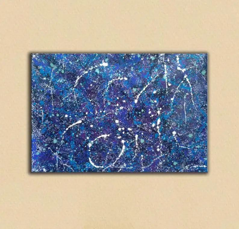 

Очень большое художественное настенное изображение, абстрактное настенное искусство, оригинальный стиль Джексона Поллока, большое художе...