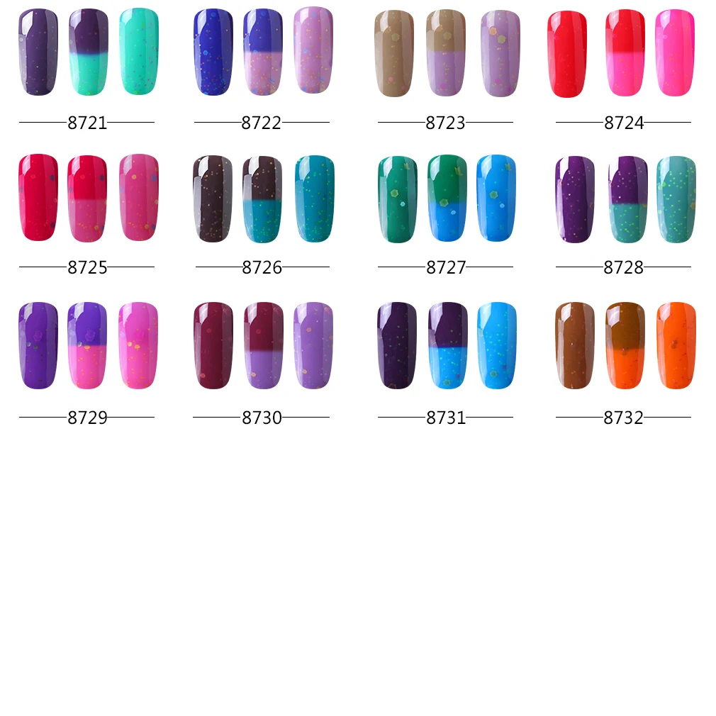 CLAVUZ 8 мл 6 шт. набор сыр Хамелеон Изменение температуры Цвет Гель-лак изменение