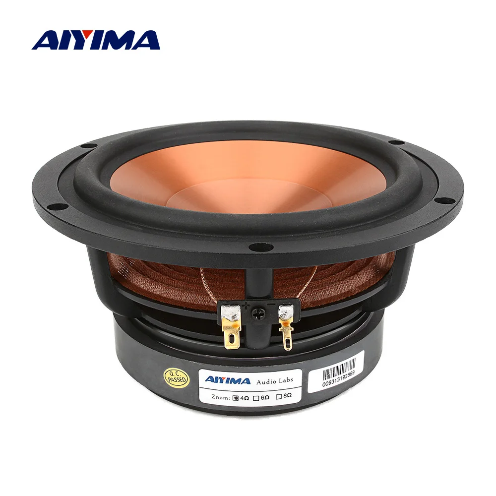 Динамик AIYIMA 6 5 дюймов 100 Вт Hi-Fi динамик 4 8 Ом бас алюминиевый сделай сам для книжной