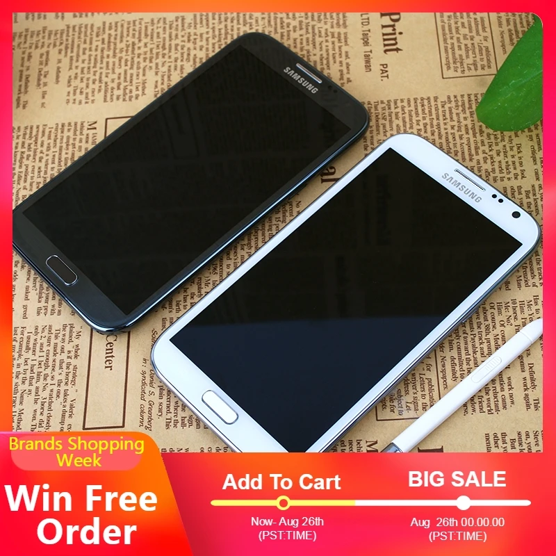 Оригинальный samsung Galaxy Note 2 II N7100 Android четырехъядерный 5 дюймов Версия ЕС смартфоны