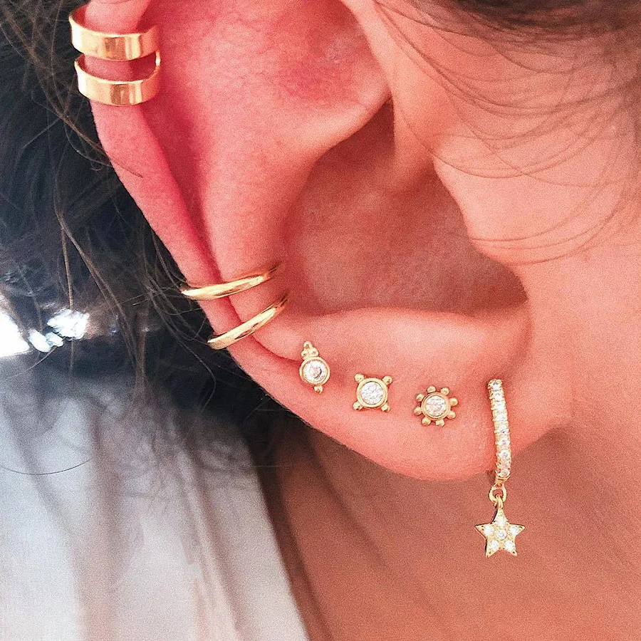 Starose 8 шт. Bijoux звезда Солнце спираль прокалывания ушей пирсинг для пупка серьги