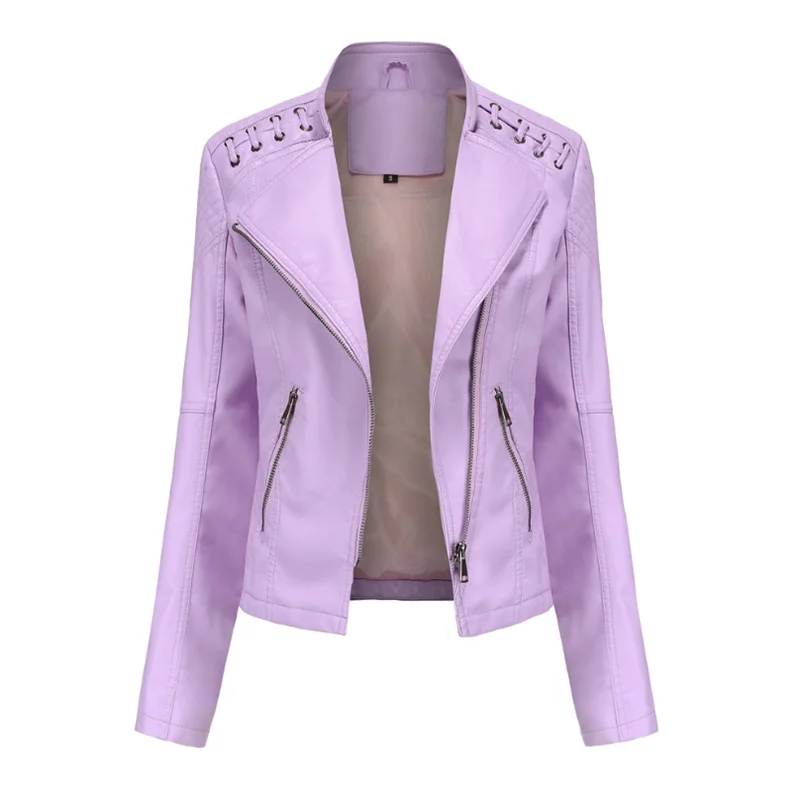 Новинка 2021 модная женская кожаная куртка большого размера на весну и осень с