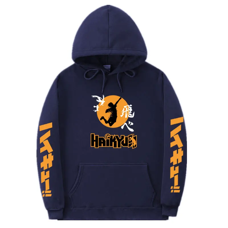 

2020 new Japan Anime Harajuku volleyball Haikyuu Unisex Hoodies Printed Men's Hoodie Streetwear Sweatshirts off white