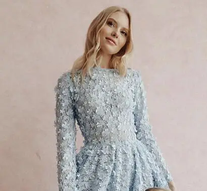 Mother Dress Светло-Небесно-голубое кружево с длинными рукавами Вечерние платья в арабском стиле для мамы и дочки платье до середины икры Дубай официальное вечернее платье - Цвет: Mother Dress