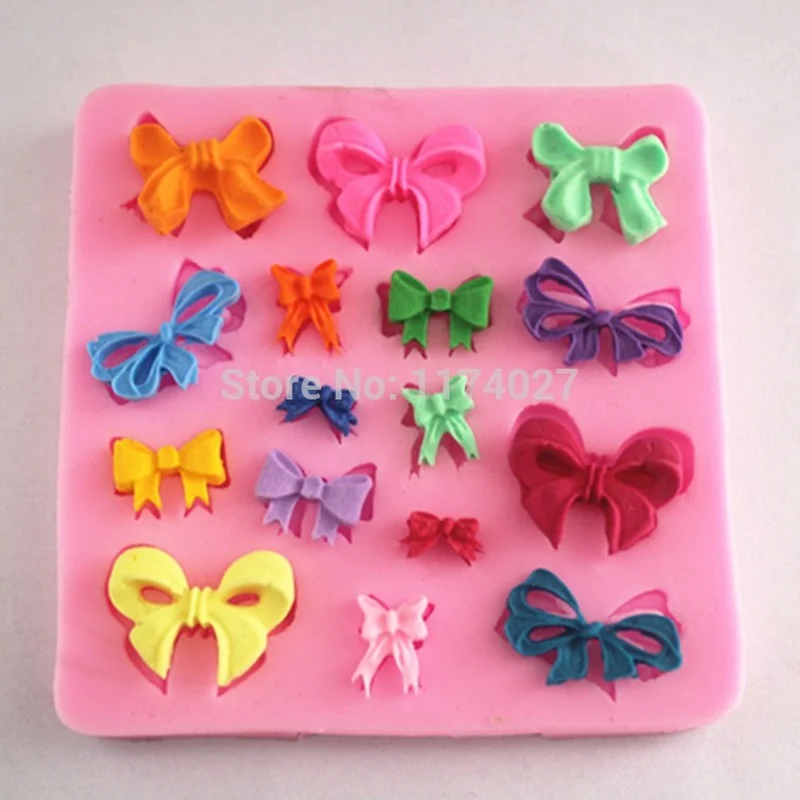 

Beautiful Bowknot Silicone Cake Mold Soap Fondant Cupcake Sugar Paste Chocolate Mousse Mould Decorating Tools Kitchen Gadgets