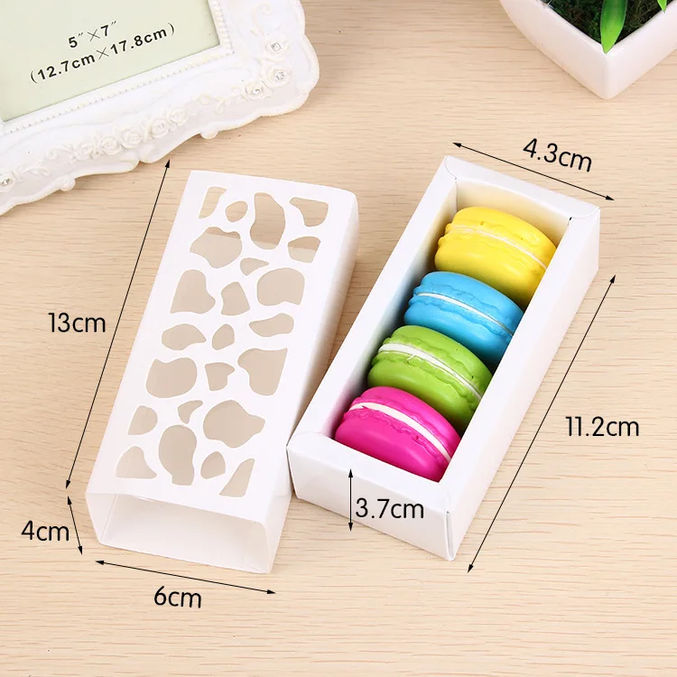 5 шт. крафт бумага печенье макарон коробки с окном упаковки Контейнеры свадьба