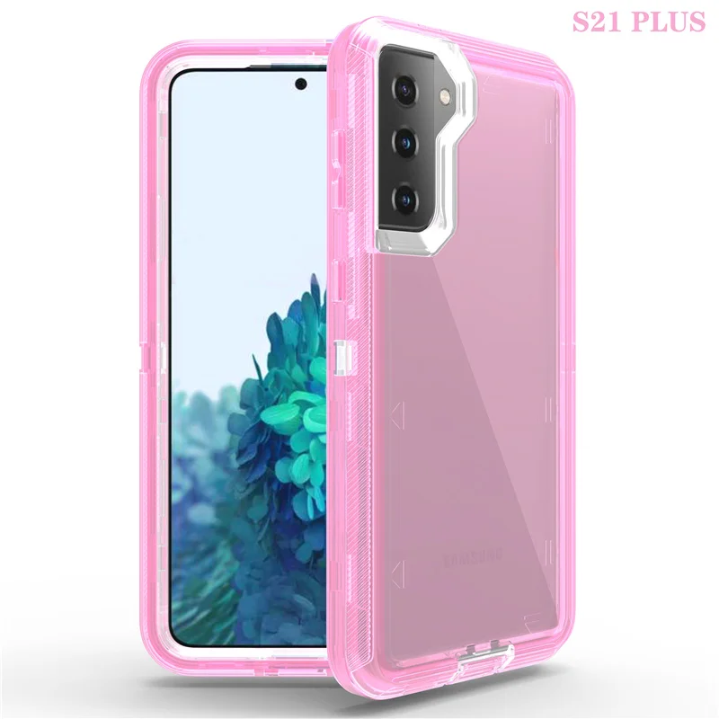 

Case For S21 Plus 360 Full Back Cover For Samsung Galaxy S21 Ultra Case PC+TPU Double Crystal Fundas