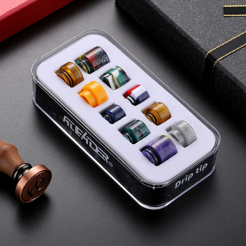 

New Epoxy Resin Drip Tips for 510 810 Mouthpiece Wide Bore Drip tip Kit Set Fitting for RTA RDA RDTA Atomizers e-cigarette vape