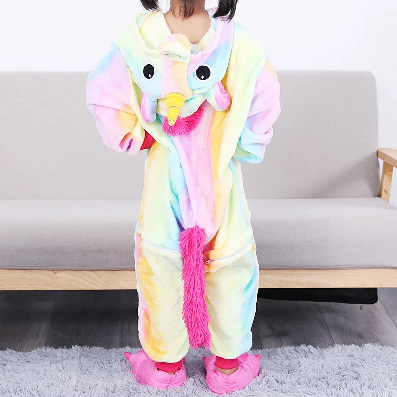 dujiaoshou SAILEROAD/Детские пижамы с рисунками животных из мультфильмов для девочек; милые пижамы с котом; Детские фланелевые пижамы кигуруми; детские комбинезоны; Детская домашняя одежда; пижамы - Цвет: dujiaoshou