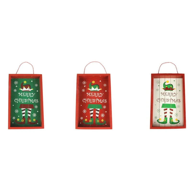 

New Christmas Ornaments Wooden Creative Christmas Tree Pendant Christmas Articles Doorplate Door Hanger Christmas Gift