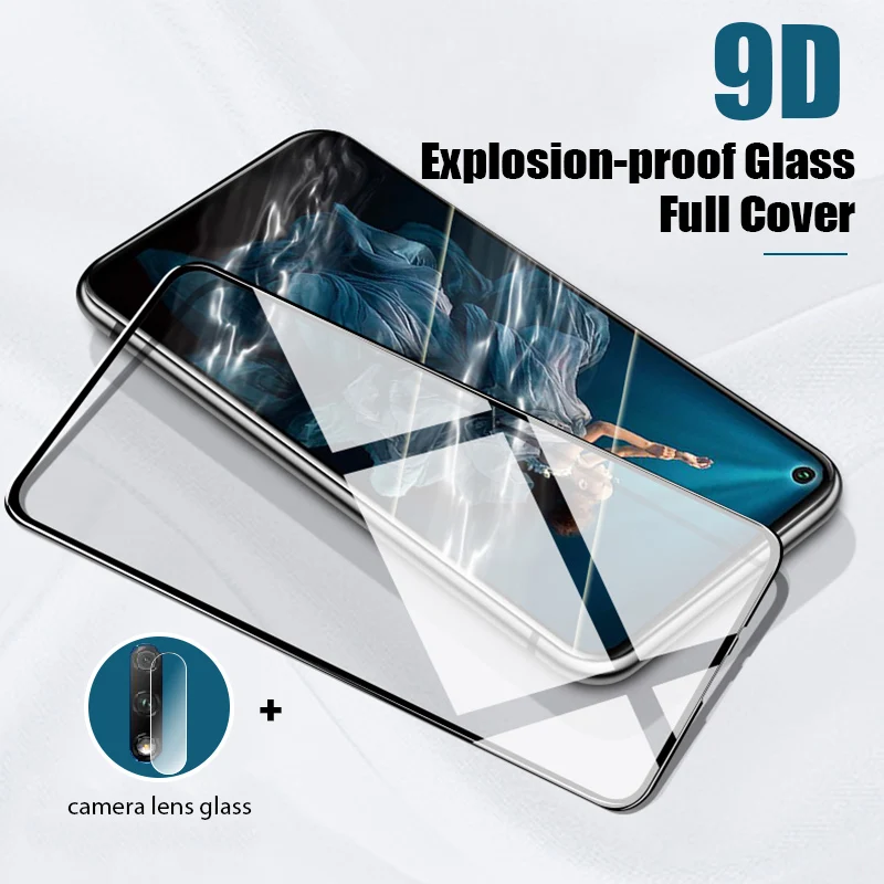 2 в 1 объектив камеры Φ 8 Pro 9 10 20 HD полное покрытие закаленное стекло для Honor 30 Lite