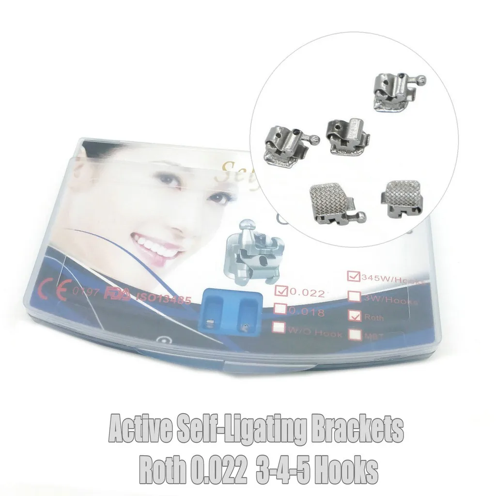 Стоматологические Ортодонтические активные самолигирующие кронштейны Roth 0 022