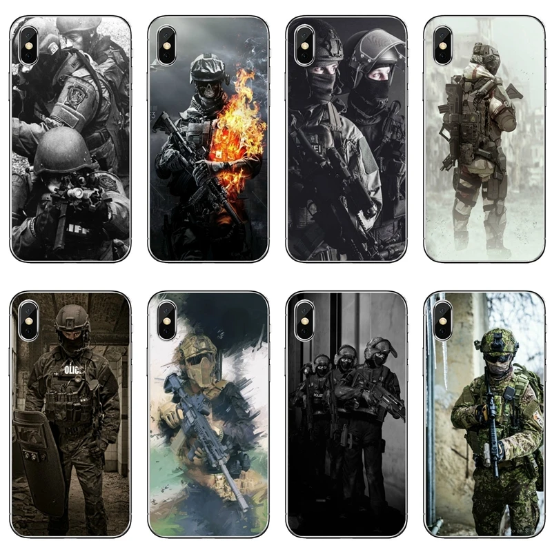 Тактический чехол Swat Gear для телефона Samsung Galaxy Note 10 9 8 5 4 S10E S10 Lite S9 S8 S7 S6 Edge Plus S5 S4 Mini |