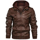Мужские кожаные куртки высокого качества, Классическая мотоциклетная куртка, Мужская куртка из искусственной кожи, Мужская весенняя куртка